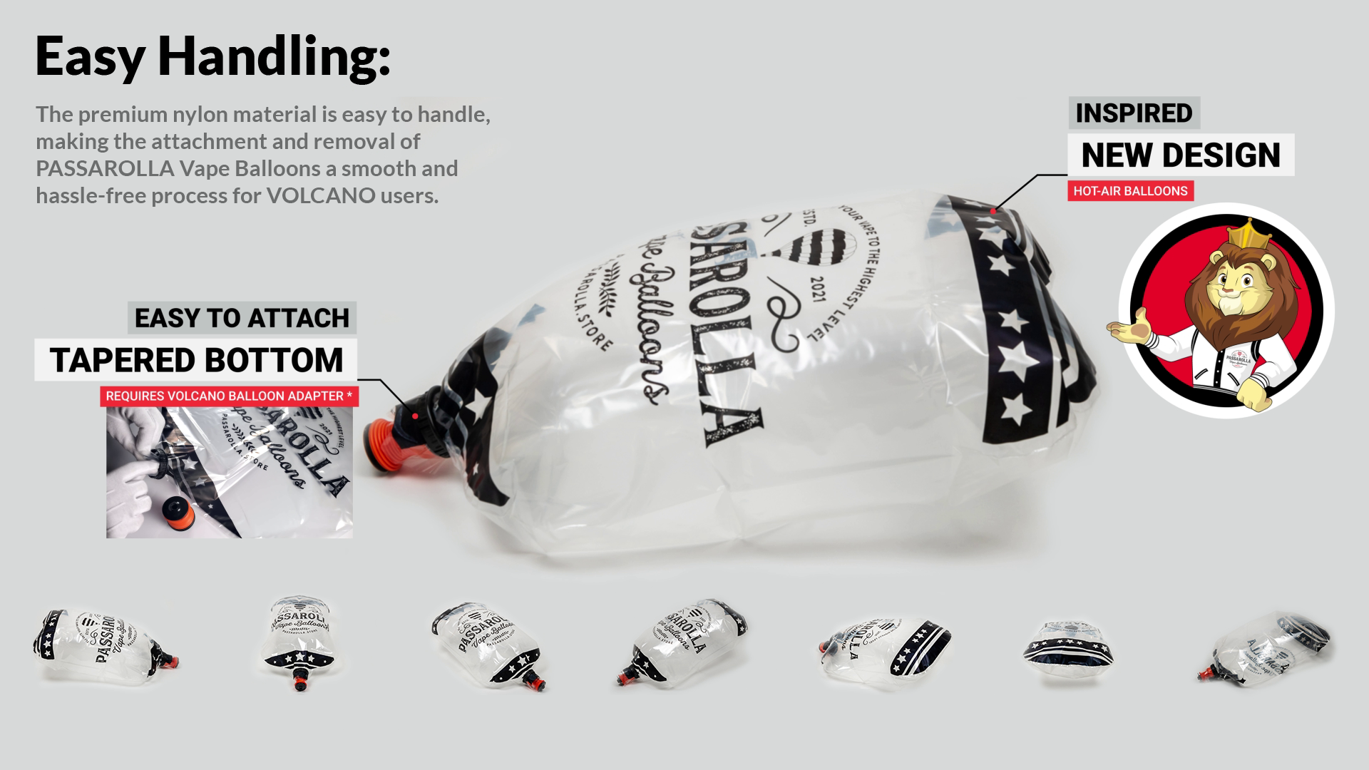 Large PASSAROLLA nylon replacement balloon for VOLCANO Hybrid, Classic, and Digit vaporizers